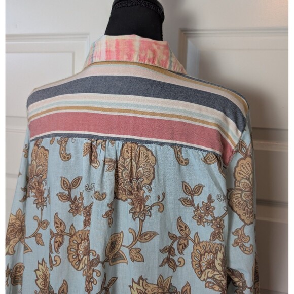 Soft Surroundings Size XL Descana Blouse Button Up Mixed Media Embellished - Picture 6 of 12